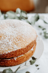 sponge cake on a plate
