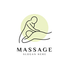 Body Massage Logo Design Vector Icon Illustration