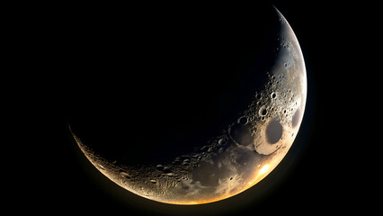 Crescent Moon on black background
