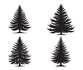 set of fir tree silhouette. Christmas and New Year design elements. Christmas trees