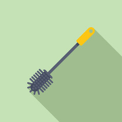 Toilet brush cleaning tool lying on green background with shadow