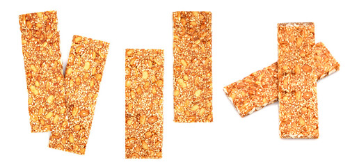 Gluten free sesame and peanuts caramel bar. A healthy cookies. 