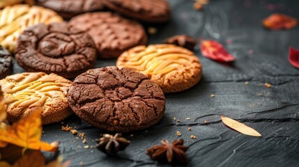 Obraz premium Handcrafted Cookies with Dark Background