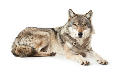 Obraz premium Wolf isolated white background