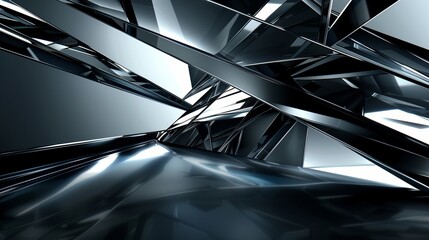 A futuristic abstract background wallpaper with geometric shapes and metallic accents, exuding a sense of modernity and sophistication in ultra-high definition.