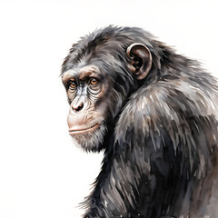 chimpanzee in white background 
