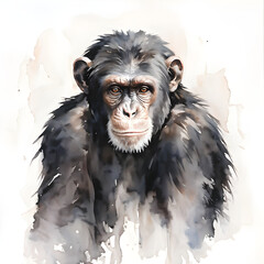 Obraz premium chimpanzee in white background 