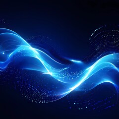 Abstract wavy creative simple big data line background in blue.