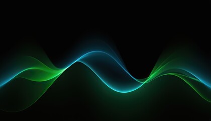 The emerald tide: a mesmerizing display of natures power, vibrant green and blue wave abstract background, fluid motion of the wave gives a sense of movement and energy