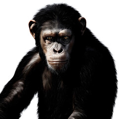 Fototapeta premium chimpanzee in white background 