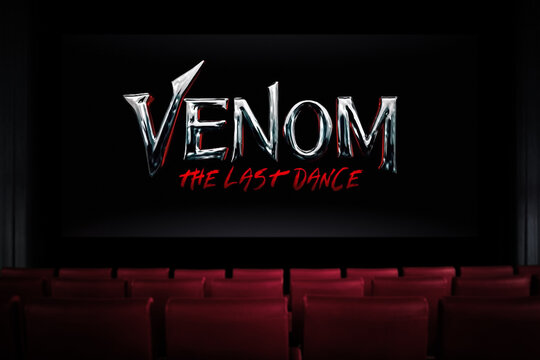 Venom The Last Dance movie in the cinema. Watching a movie in the cinema. Astana, Kazakhstan - June 13, 2024.