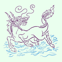 illustration of a fantasy horse vector for card decoration illustration