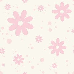 seamless pattern with pink flowers