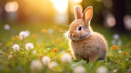 cute animal pet rabbit or bunny smiling and laughing isolated with copy space for easter background, rabbit, animal, pet, cute, fur, ear, mammal, background, celebration, generate by AI