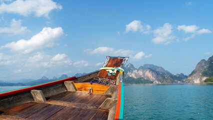 Thai national boat on the beach in Thailand