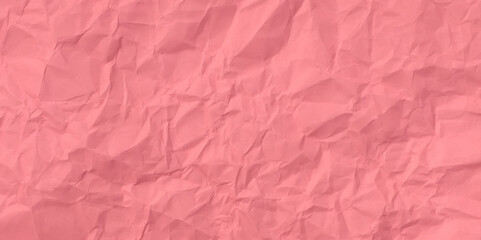 Recycled crumpled pink paper texture or paper background for design with copy space for text or image