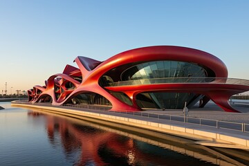 Stunning view of Yas Island, Abu Dhabi., generative IA