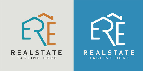 Minimal Realstate logo design vector