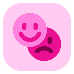 Fototapeta premium Vector emoticon reaction icon. Black, white background. Perfect for app and web interfaces, infographics, presentations, marketing, etc.