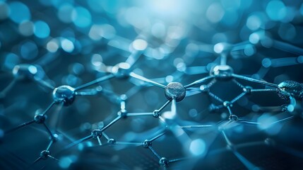 Scientist displaying a piece of graphene with a hexagonal molecular structure.