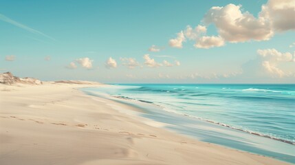 Obraz premium Beach with gentle waves on a sunny day