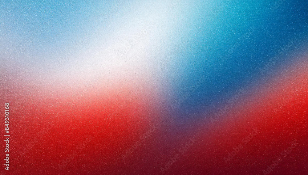 Poster bright red white blue gradient abstract background, grainy noise texture, patriotic cinematic backgr