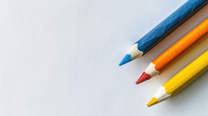 Pencils color on a white background.