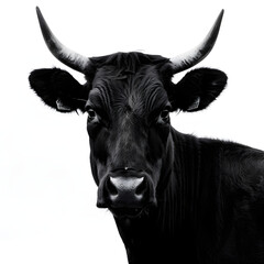 Naklejka premium Cow in white background 