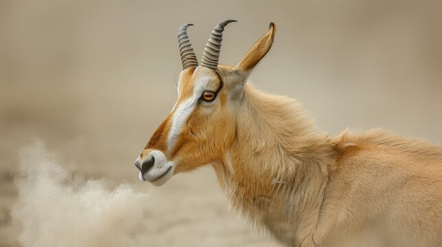 A beautiful and unique animal, the dibatag is a type of antelope found in the deserts of the Middle East and North Africa