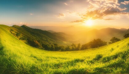 Fototapeta premium Radiant Evenings: Blurred Background with Warm Tones and Sunlight