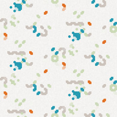 Simple glitch geometric seamless abstract pattern with playful woven summer color. Bright whimsical gender neutral bold irregular shape textile Cotton effect background. 