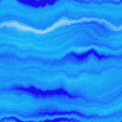 Wavy tie Dye stripe with linen effect seamless texture. Masculine blue white striped print background. 