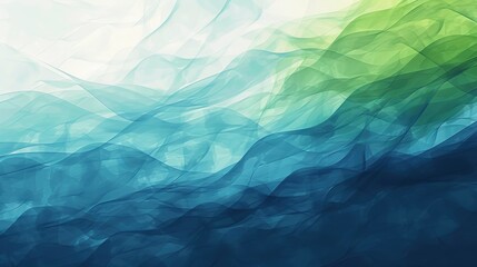 Obraz premium Abstract design with flowing, wavy patterns. The color palette consists of various shades of blue and green, creating a sense of depth and movement