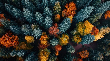 Breathtaking view of autumn trees, a symbol of nature's wondrous transformation