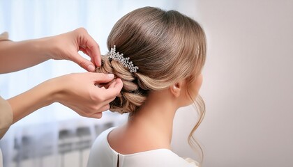 Fototapeta premium woman's hair getting ready for weeding