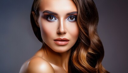 Fototapeta premium beautiful women with makeup elegance model sensuality close up bokeh effect
