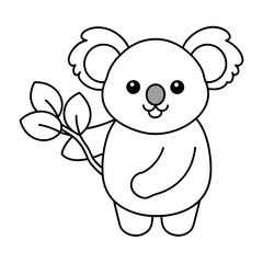 cute-koala-holding-branch-wood-tree-cartoon-vector