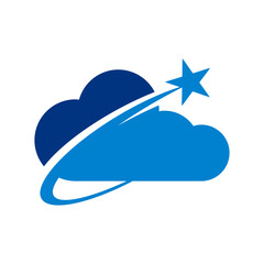 Cloud star design logo template illustration