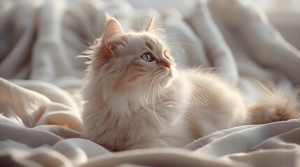 Fototapeta premium Cat with soft fur and graceful movements