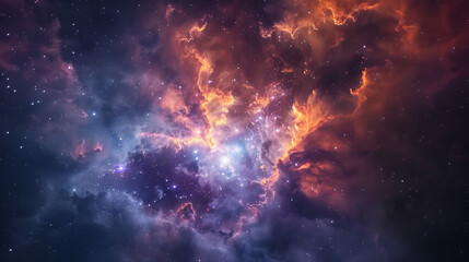 Obraz premium Colorful Space Galaxy Cloud Nebula with Starry Night Cosmos and Supernova