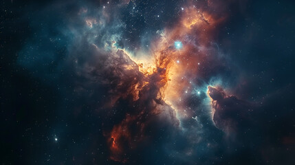 Obraz premium Colorful Space Galaxy Cloud Nebula with Starry Night Cosmos and Supernova