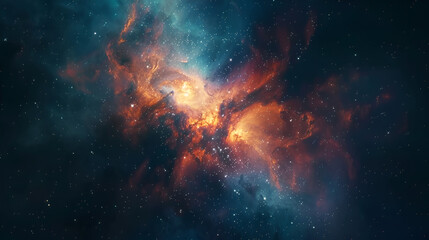 Fototapeta premium Colorful Space Galaxy Cloud Nebula with Starry Night Cosmos and Supernova