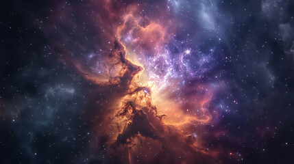 Fototapeta premium Colorful Space Galaxy Cloud Nebula with Starry Night Cosmos and Supernova