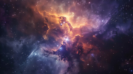 Fototapeta premium Colorful Space Galaxy Cloud Nebula with Starry Night Cosmos and Supernova