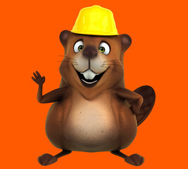 Fun 3D beaver saying hello