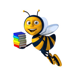 Fun 3D cartoon illustration of a bee