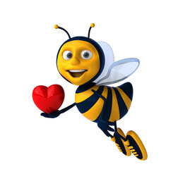 Fun 3D cartoon illustration of a bee