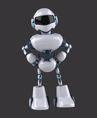 Fun 3D cartoon robot with thumbs up and down
