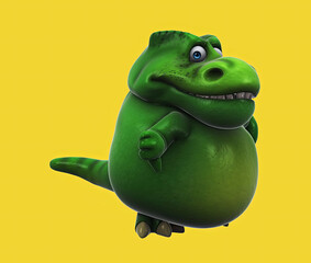 Fun 3D cartoon trex with thumbs up and down © Julien Tromeur