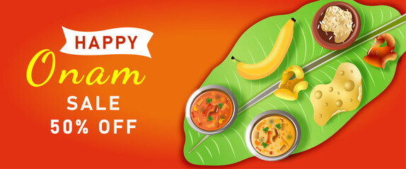 Onam promotion sale banner for Indian festival